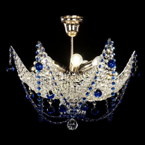 Люстра Элина №2 синяя в Сочи Гусь Хрустальный