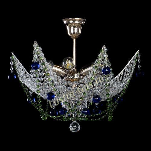 Люстра Элина №2 сине-зеленая в Сочи Гусь Хрустальный