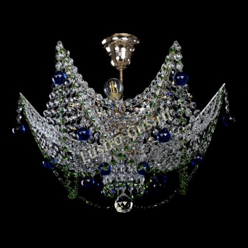 Люстра Элина №2 сине-зеленая в Сочи Гусь Хрустальный