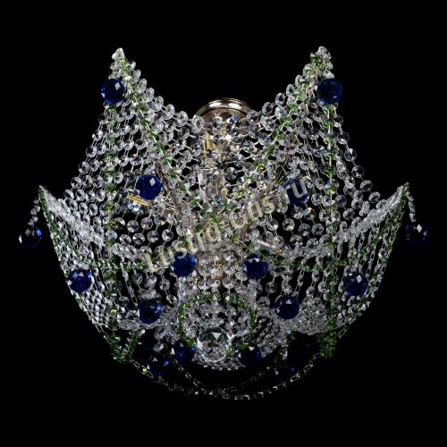 Люстра Элина №2 сине-зеленая в Сочи Гусь Хрустальный