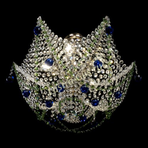 Люстра Элина №2 сине-зеленая в Сочи Гусь Хрустальный