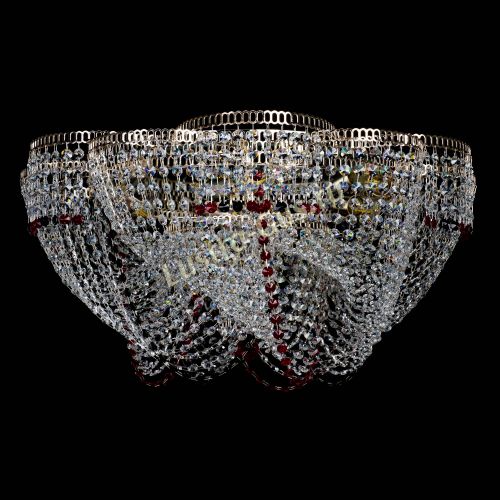 Люстра Есения черно-красная в Сочи Гусь Хрустальный