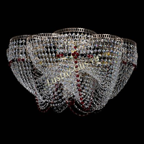 Люстра Есения черно-красная в Сочи Гусь Хрустальный