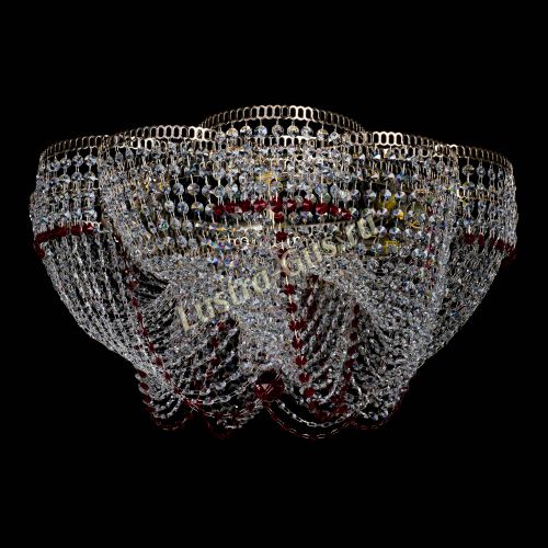 Люстра Есения красная в Сочи Гусь Хрустальный