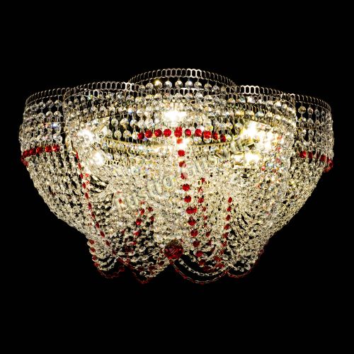 Люстра Есения красная в Сочи Гусь Хрустальный