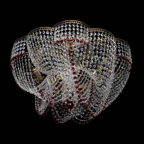 Люстра Есения красная в Сочи Гусь Хрустальный