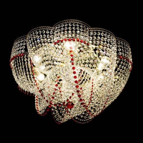 Люстра Есения красная в Сочи Гусь Хрустальный