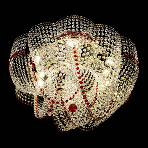 Люстра Есения красная в Сочи Гусь Хрустальный