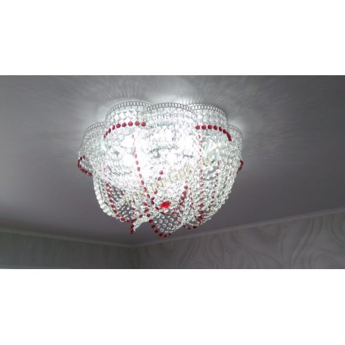 Люстра Есения красная в Сочи Гусь Хрустальный