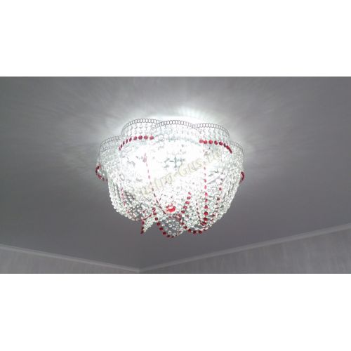 Люстра Есения красная в Сочи Гусь Хрустальный