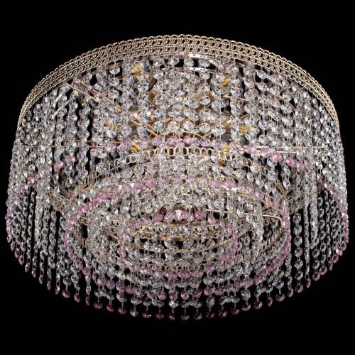 Люстра Флоренция капель оптикон розовая в Сочи Гусь Хрустальный