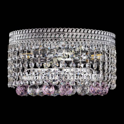 Люстра Флоренция шар №2 розовая в Сочи Гусь Хрустальный