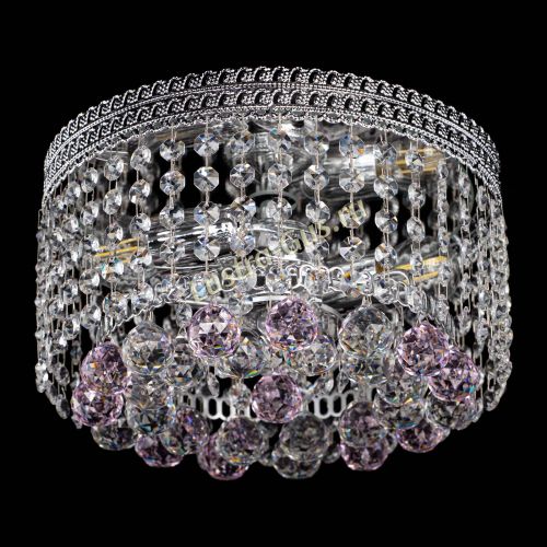 Люстра Флоренция шар №2 розовая в Сочи Гусь Хрустальный