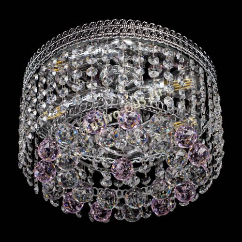 Люстра Флоренция шар №2 розовая в Сочи Гусь Хрустальный