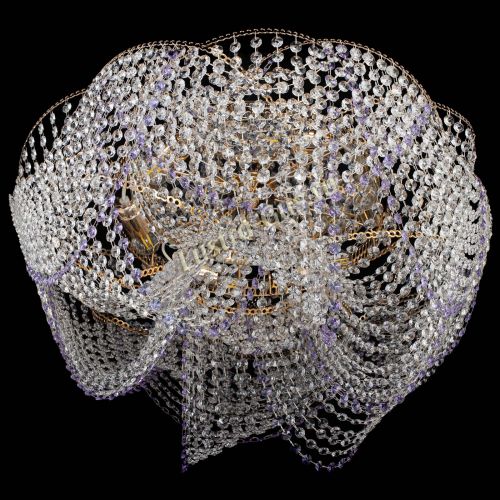 Люстра Галактика №4 фиолетовая в Сочи Гусь Хрустальный