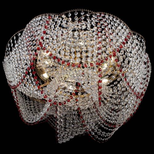 Люстра Галактика №4 красная в Сочи Гусь Хрустальный