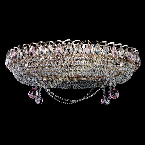 Люстра Глория №1 розовая в Сочи Гусь Хрустальный
