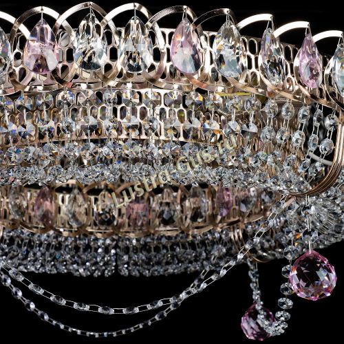 Люстра Глория №1 розовая в Сочи Гусь Хрустальный