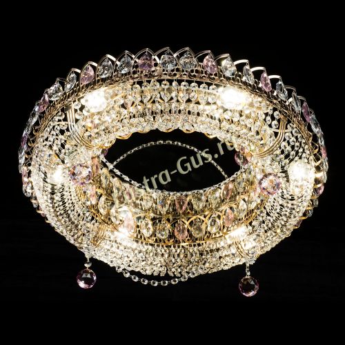 Люстра Глория №1 розовая в Сочи Гусь Хрустальный