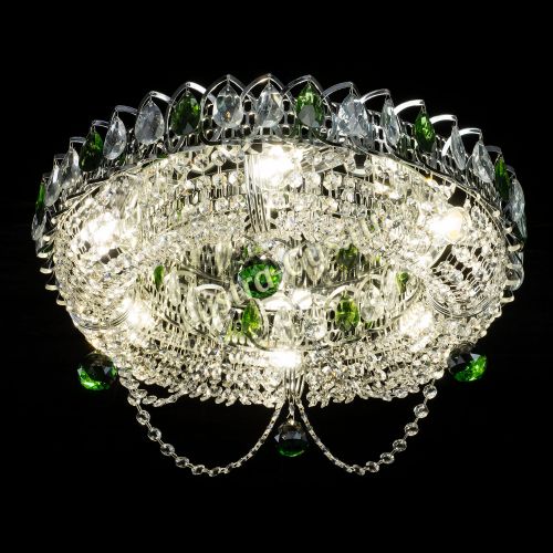 Люстра Глория №1 зеленая в Сочи Гусь Хрустальный