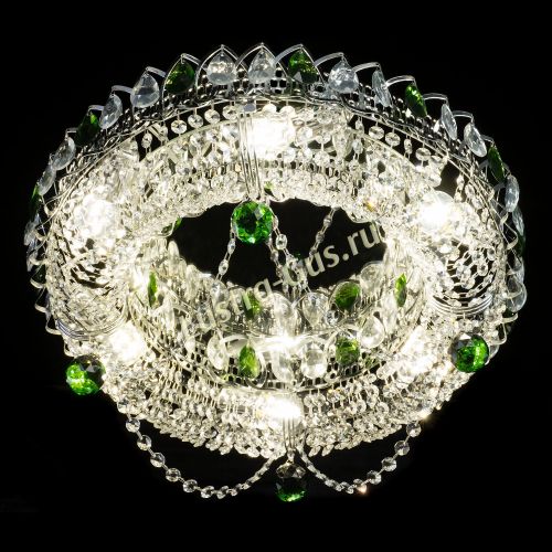 Люстра Глория №1 зеленая в Сочи Гусь Хрустальный
