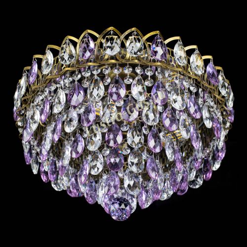 Люстра Грация №1 под бронзу фиолетовая в Сочи Гусь Хрустальный