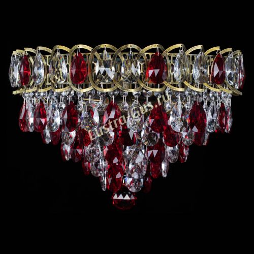 Люстра Грация №1 под бронзу красная в Сочи Гусь Хрустальный