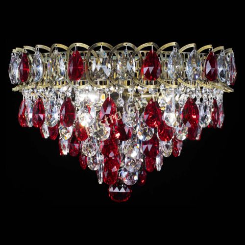 Люстра Грация №1 под бронзу красная в Сочи Гусь Хрустальный