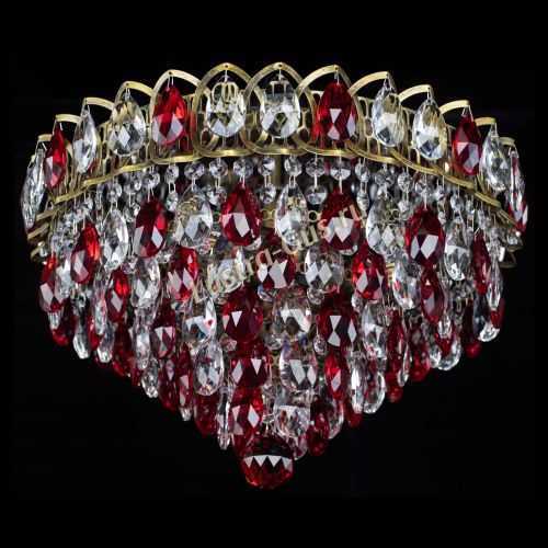 Люстра Грация №1 под бронзу красная в Сочи Гусь Хрустальный