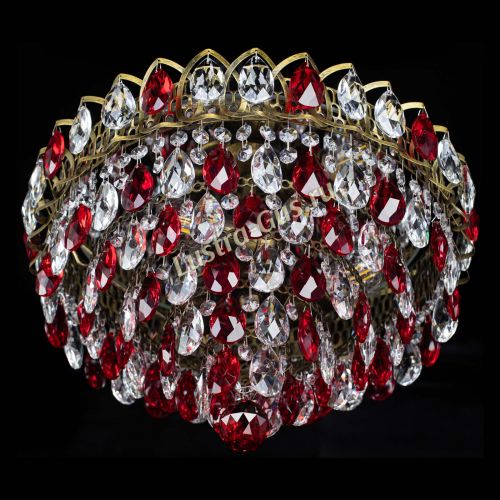 Люстра Грация №1 под бронзу красная в Сочи Гусь Хрустальный