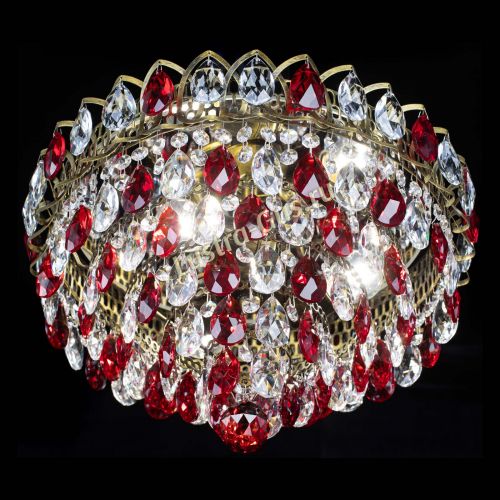 Люстра Грация №1 под бронзу красная в Сочи Гусь Хрустальный