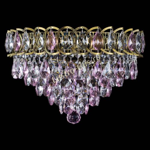 Люстра Грация №1 под бронзу розовая в Сочи Гусь Хрустальный