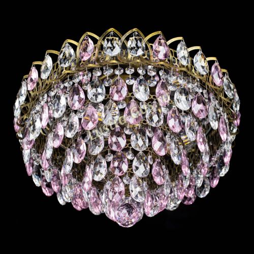 Люстра Грация №1 под бронзу розовая в Сочи Гусь Хрустальный