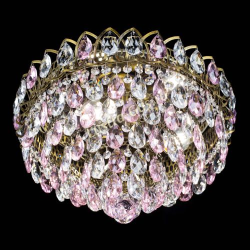 Люстра Грация №1 под бронзу розовая в Сочи Гусь Хрустальный