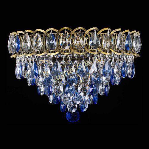 Люстра Грация №1 под бронзу синяя в Сочи Гусь Хрустальный