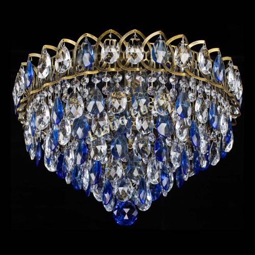 Люстра Грация №1 под бронзу синяя в Сочи Гусь Хрустальный