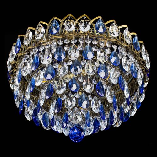 Люстра Грация №1 под бронзу синяя в Сочи Гусь Хрустальный