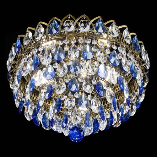 Люстра Грация №1 под бронзу синяя в Сочи Гусь Хрустальный