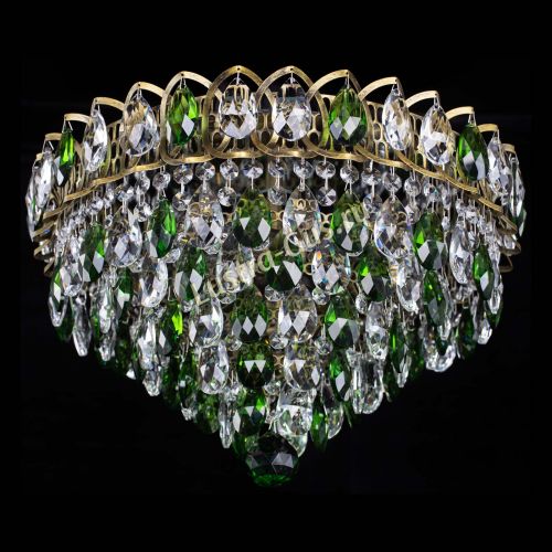 Люстра Грация №1 под бронзу зеленая в Сочи Гусь Хрустальный