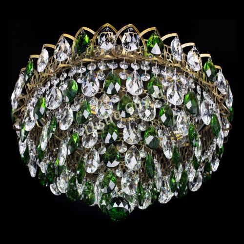 Люстра Грация №1 под бронзу зеленая в Сочи Гусь Хрустальный