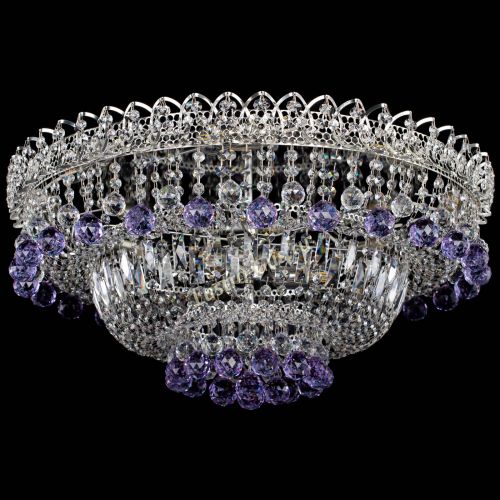 Люстра Хрустальный каскад №3 Шар фиолетовая в Сочи Гусь Хрустальный