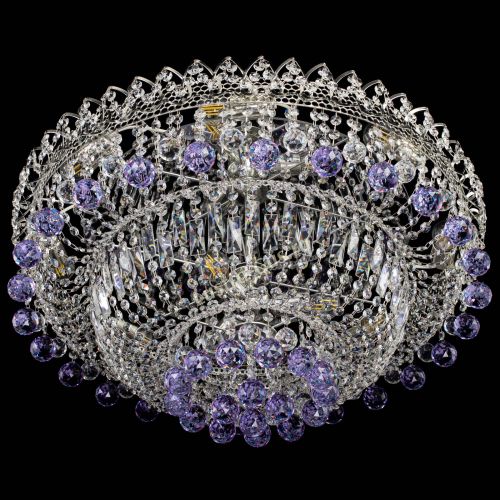 Люстра Хрустальный каскад №3 Шар фиолетовая в Сочи Гусь Хрустальный