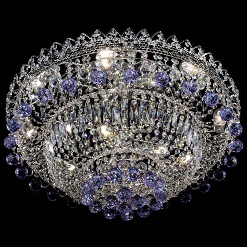 Люстра Хрустальный каскад №3 Шар фиолетовая в Сочи Гусь Хрустальный
