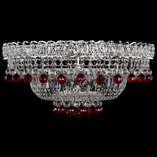 Люстра Хрустальный каскад №3 Шар красная в Сочи Гусь Хрустальный