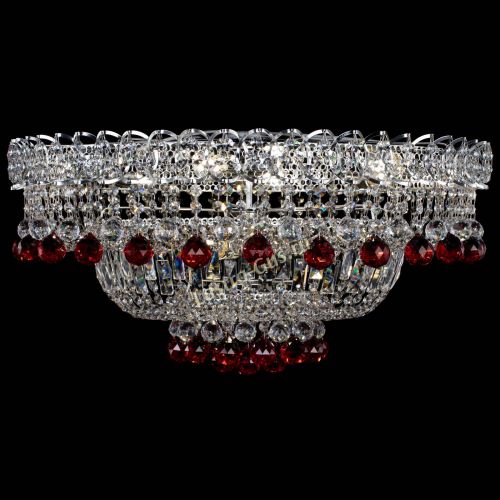 Люстра Хрустальный каскад №3 Шар красная в Сочи Гусь Хрустальный