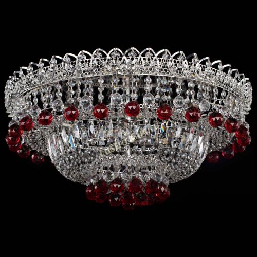 Люстра Хрустальный каскад №3 Шар красная в Сочи Гусь Хрустальный