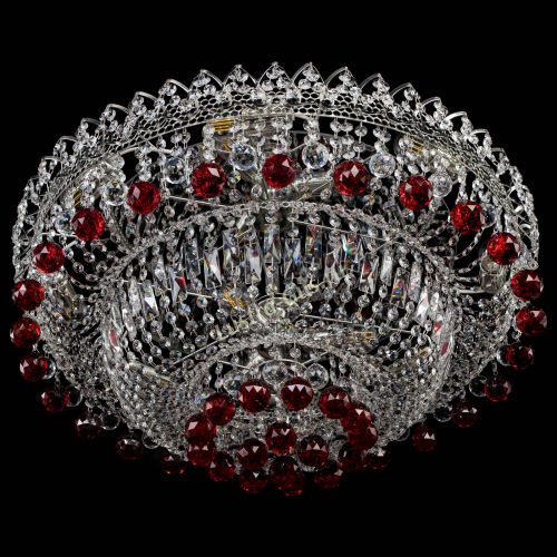 Люстра Хрустальный каскад №3 Шар красная в Сочи Гусь Хрустальный