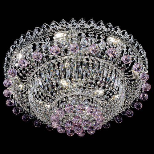 Люстра Хрустальный каскад №3 Шар розовая в Сочи Гусь Хрустальный
