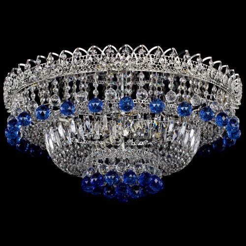 Люстра Хрустальный каскад №3 Шар синяя в Сочи Гусь Хрустальный