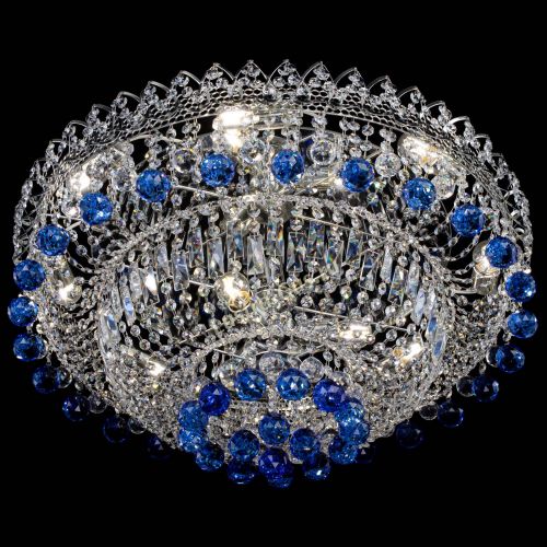 Люстра Хрустальный каскад №3 Шар синяя в Сочи Гусь Хрустальный